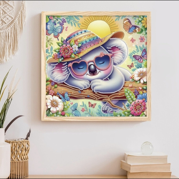 Colorful Koala Sun Floral 5D Gemstone Crystal Accent Diamond Painting Kit New - Picture 3 of 8